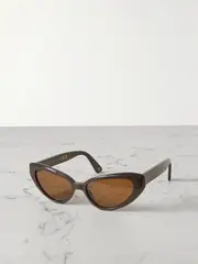 [KIMEZE] KIMEZE - Zawe Cat-eye Acetate Sunglasses - Brown - One size One size Brown
