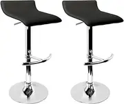 Artiss Bar Stools Stool Set of 2 Adjustable Kitchen Swivel Counter Barstools Dining Chair Chairs Gas Lift Black in 56-77cm Seat Height Floor for Home Bar Dining Room Cafe Outdoor Indoor