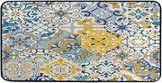 Colorful Patchwork Tile Kitchen Rug Laundry Room Mat Farmhouse Decor Floor Runner Rug Bedroom Porch Doormat 39x20in Ceramic Tile in Talavera Style