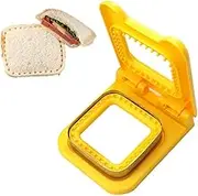 TXHFYKH Sandwich Maker, Sandwich Cutter and Sealer, Sandwich Cutting Die Cake Molds Cookie Press Pocket Tools, Great for Lunchbox and Bento Box (Yellow)