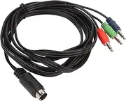 Mini DIN to 3 DC 3.5mm Cable, 9 Pin DIN to 3.5mm Cable Plug and Play Sound Adapter Cord for Speaker Amplifier Music Instrument