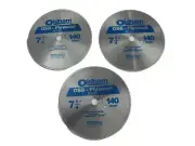 3x Lot Oldham NEW 140 Tooth Plywood Plastic 7-1/4" Saw Blades 5/8" Arbor B725P