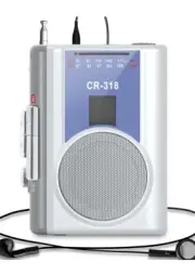 Portable Cassette Player Recorder AM FM With Antenna Rare CR-318 NEW