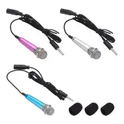 3Pcs Mini Microphone, Mic Tiny Microphone Sponge Cover Hot Pink/Blue/Silver