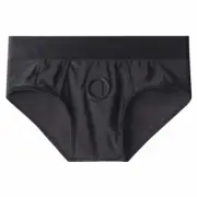 Women Men Open Penis Hole Erotic Panties Strap-on Wearable Briefs Harness Pants