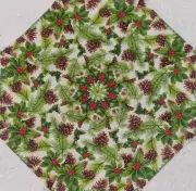 16 9.5" Pinecones & Holly Berries #1 Stack/Whack Quilt Blocks Kaleidoscope