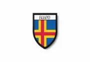 PATCH PATCHES EMBLEM IRON ON GLUE PRINT FLAG world crest aland aaland