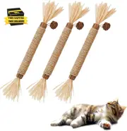 Cat Toys 3-Pack Cat Treat Catnip Toys Silvervine Chew Stick, Kitten Teeth Cleani
