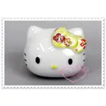 ♥小公主日本精品♥HELLO KITTY 大頭立體造型蝴蝶結筷架陶瓷筷架居家擺飾花朵黃色日本限定 67877805