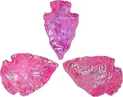Amazing Gemstone Pink Rose Aura Quartz Arrowhead, Crystal and Healing Stone Flint Rock Arrow Head - 1" to 1.5" Arrowheads for DIY Project Craft Point Jewelry Making