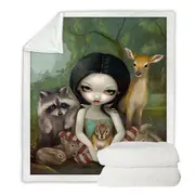 Fairytale Forest Snow White and Her Animal Friends Throw Blanket