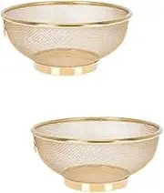 DOITOOL 2pcs Rice Strainer Fine Mesh Over Sink Drain Basket Stainless Steel Mesh for Efficient Draining