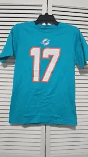 JAYLEN WADDLE Dolphins NIKE #17 T-Shirt - Aqua SIZE L/14/16