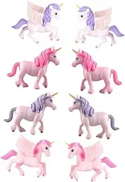Happyyami Realistic Miniature Unicorn Statue Micro Plastic Unicorn Ornaments for Home Decor Micro Landscape