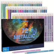 72 Metallic Coloured Pencils with Graphite Pencil,Colorless Blender.Suitable for Adults, Kids and Coloring Books.Artist Sketching Drawing Pencils Art Craft Supplies.