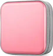 CD Case, DVDs Wallet Holder, CD/DVD Case Wallet 40 Discs Heavy Duty Bag Binder Storage Booklet Album (Light Pink)