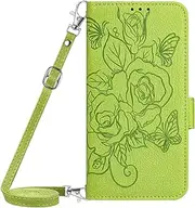 [BEENTRYS] Leather Wallet Case for OnePlus 11 Case,Rose Floral Flower Card Slots Kickstand Stand RFID Blocking Magnetic Folio Women PU Flip Cover for OnePlus 11-Green
