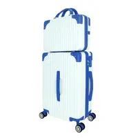 在飛比找家樂福線上購物網優惠-14吋+24吋奧斯卡ABS旅行箱組-白藍