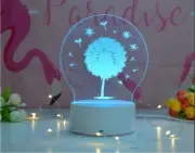 DANDELION 3D Night Light Optical Illusion Lamp USB/Battery Powered FREE SHIP