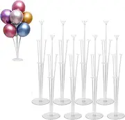 MEZOKUCEL 8 Set Balloon Stand Kit, Clear Balloon Sticks with Base for Table Decorations