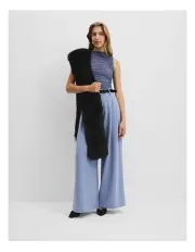 [Country Road] Rouched Bodysuit in Steel Blue