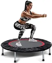 HomySpire 40" Foldable Mini Trampoline Max Load 330lbs Fitness Rebounder with Adjustable Foam Handle, Exercise Trampoline for Adults Indoor/Garden Workout Trampoline Rebounder