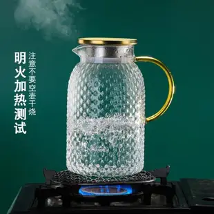 耐熱玻璃米粒錘紋防爆套裝水壺