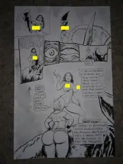 Massey CAVEWOMAN PANDEMONIUM 1 pg 20 MERIEM HUGE HEADLIGHTS WOW VS DINOSAUR