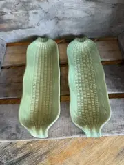 Sorrento Wheat (Green) SIGNATURE Corn Dishes Set of 2 Corn on the Cob Holders