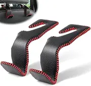 LivTee Black & Red Superior Leather Car Seat Back Headrest Hook, Auto Seat Hook Hangers Interior Accessories for Purse Coats Umbrellas Grocery Bags Handbag, 2-Pack