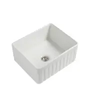 Seima Duo Fluted or Flat Apron Front Sink Fireclay Ceramic 2 x 610mm Butler Wht