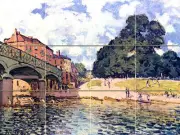 Art Alfred Sisley Bridge of Hampton Mural Ceramic Backsplash Bath Tile #1494