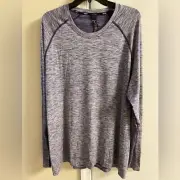 Rhone Reign tech long sleeve crewneck heather purple slim fit XXL NWT