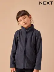 Navy Blue Zip-Up Fleece Jacket With Pockets (3-16yrs) (A14364) | $21 - $32