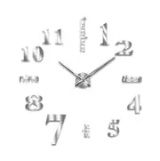 Large Mirror Wall Clock 3D Hanging Clock Bracket Clock Black Silver