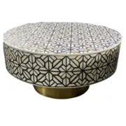 Bone Inlay Round Table 35Wx16Hx35D BY Direct Manufacturer