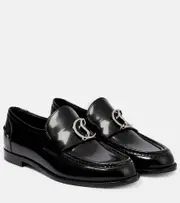 [Christian Louboutin] Christian Louboutin CL Moc leather loafers AU 9 black