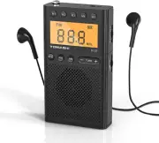 Portable Radio AM FM, Battery Powered Radio with Loud Speaker, Headphone Jack, S