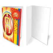 Gold Coast Suns AFL Greeting Card with Team BADGE Birthday Christmas Fathers Mothers Day