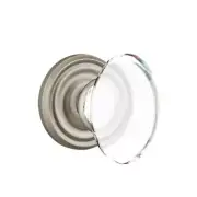 Emtek Hampton Crystal Door Knob Privacy Set Regular Rosette Pewter