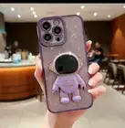 Shiny Electroplated Astronaut iPhone 13 And 14 Pro Max Case With Stand (purple)