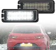 NSLUMO 2 x Number Plate Light LED Number Plate Light Compatible with Seat Leon Mk2 Mk3 Altea XL Van Exeo ST/Estate Seat Ibiza Number Plate Lighting LED Number Plate Lighting Car Parking Light