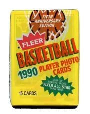 1990 Fleer Basketball sealed Wax Pack with Michael Jordan on TOP of pack! NEW