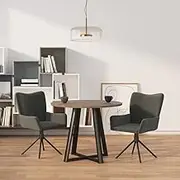 Swivel Dining Chairs, Set of 2, Dark Grey Velvet, Metal Frame for Living Room, Kitchen, Modern Furniture, Dinning Room