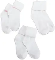 [Jefferies Socks] Big Girls' Tatted Edge (Pack of 3)