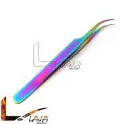 Needle Nose Multi Color Plasma Coated Curved Eyelash Extension Tweezers