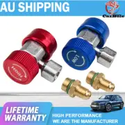 R134a High & Low Quick Couplers Adapters A/C HVAC Manifold Gauge Connector Set