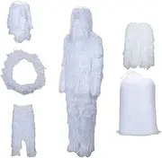 [Generic] Ghillie Suit with Storage Bag Woodland Breathable Pants Hat Uniform Set for Photography Costume Halloween Cosplay Hunting