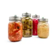 4-Pack of Fermentation Glass Weights with Easy Grip Handle Wide Mouth Mason Jars