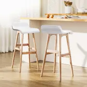 Artiss 2x Bar Stools Wooden Stool White